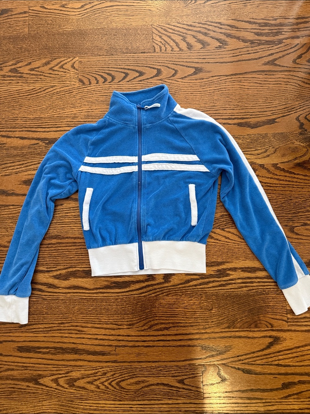 Katie J NYC Blue and White Kids Zip-Front Jacket